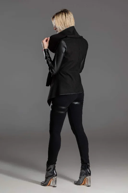 Asymmetric black jacket