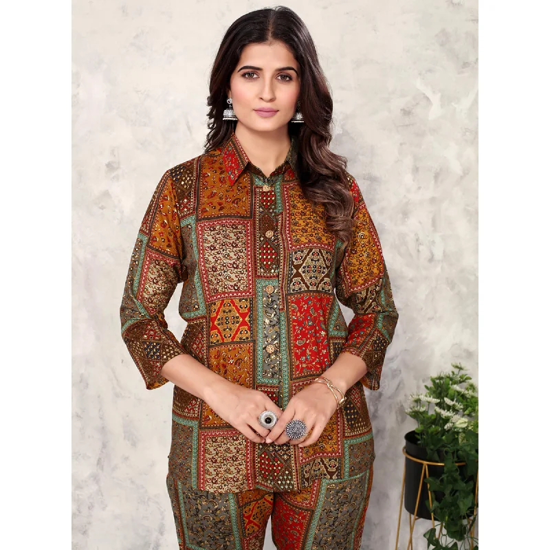 brown-floral-printed-rayon-co-ord-set