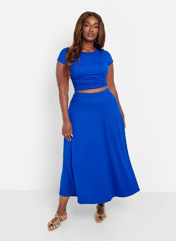 Essential A-Line Midi Skirt - Blue