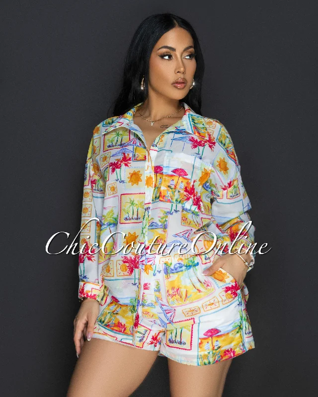 kaya-multi-beach-print-buttoned-shirt-shorts-set