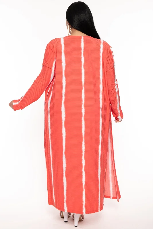 plus-size-lizah-tube-dress-cardigan-set-coral