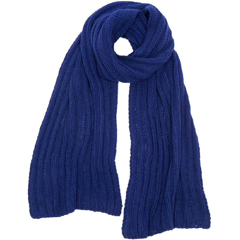 RIBBED CASHMERE SCARF ""CLARA"" IN BLUE