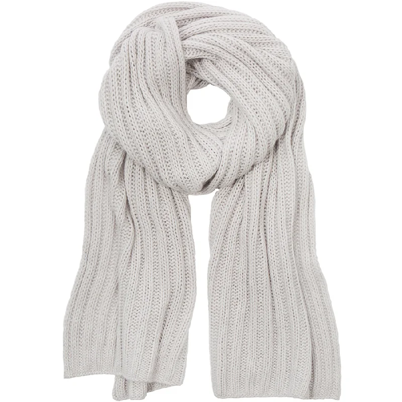 RIBBED CASHMERE SCARF ""CLARA"" IN LIGHT GREY