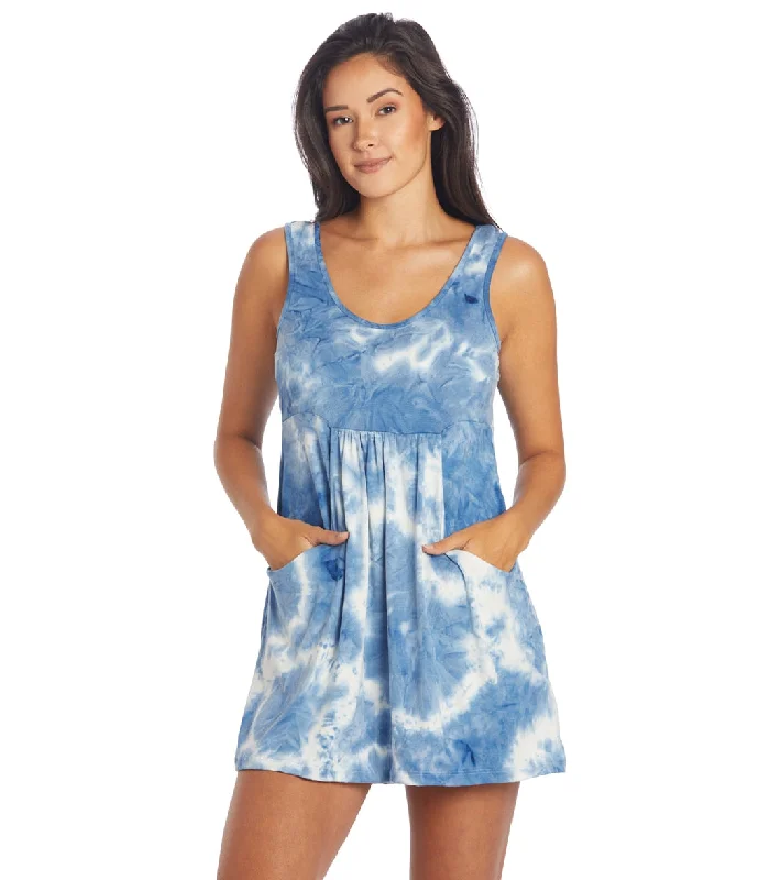 J.Valdi Women's Tie Dye Deep Pocket Dress Blue