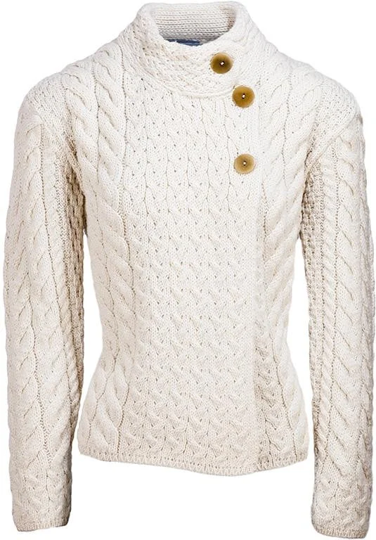 Louisburgh Ladies Cable Cardigan By Aran Mills