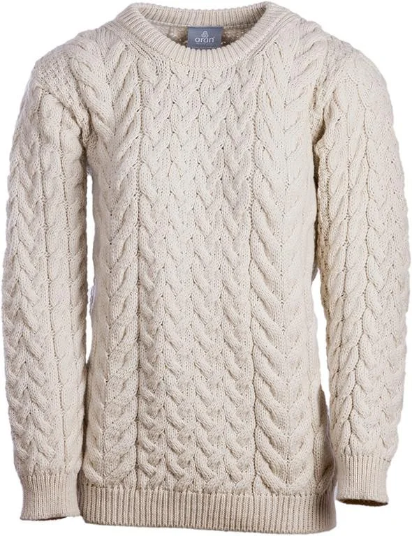 Women's Supersoft Merino Wool Cable Crew Neck Sweater by Aran Mills - 5 Colours