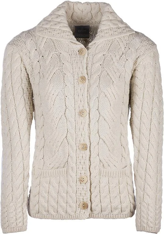 Women's Supersoft Merino Wool Six Button Cardigan by Aran Mills - 7 Colours