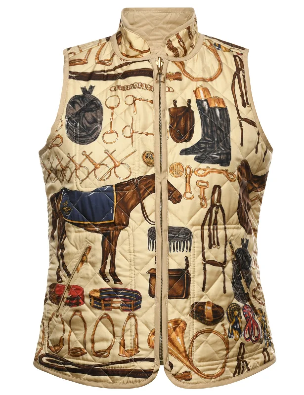 Animal Print Waistcoat - L