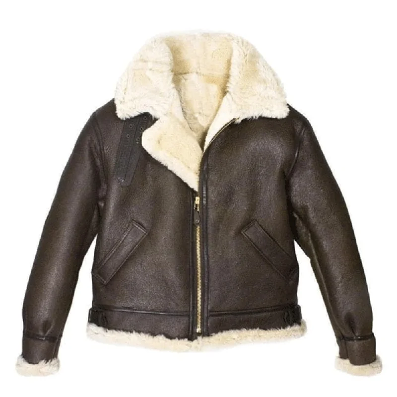 Men's Cream Sheepskin Shearling Jacket