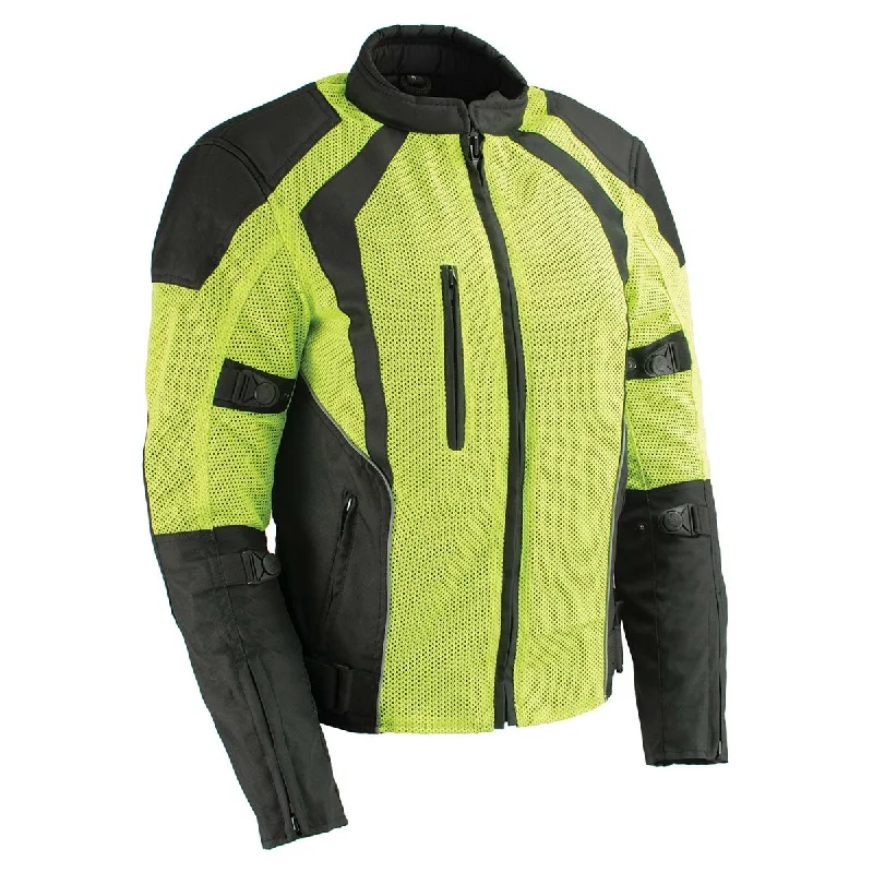 Milwaukee Leather MPL2793 High Vis Green with Black Armored Textile