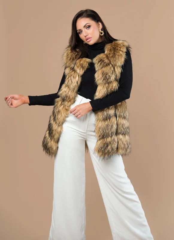 Overlap Faux Fur Gilet