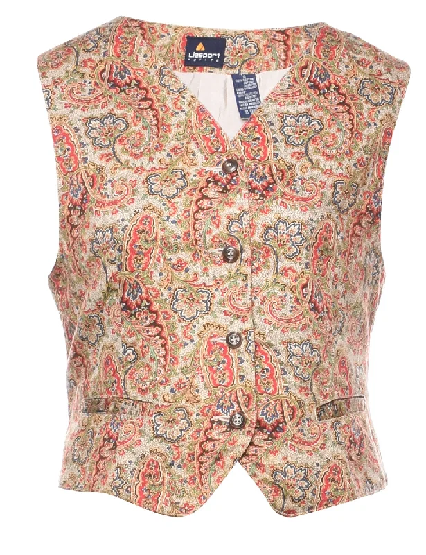 Paisley Pattern Multi-Colour Waistcoat - S