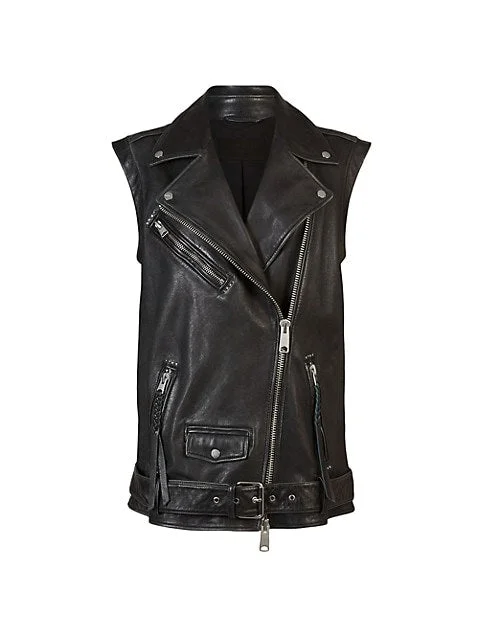 Women's Billie Leather Moto Vest