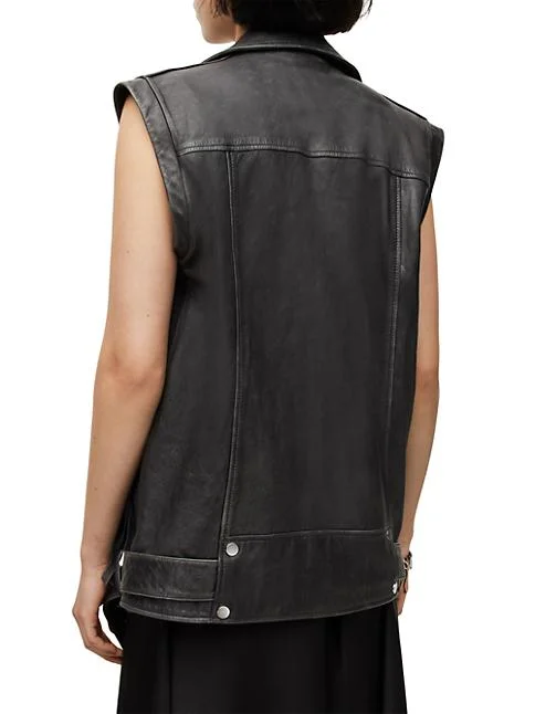 Women's Billie Leather Moto Vest