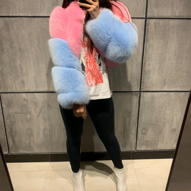 Cotton Candy Fur Crop Coats