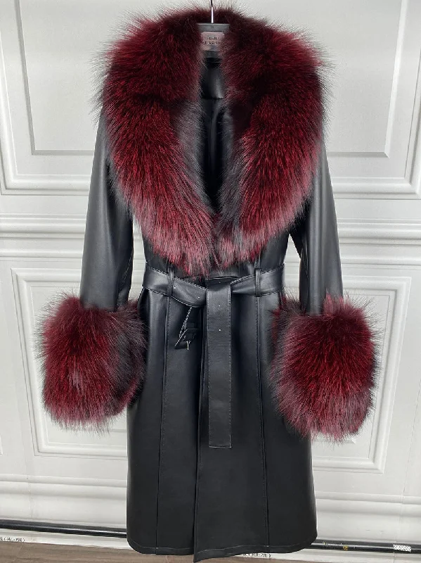 Maroon Fox Fur / S