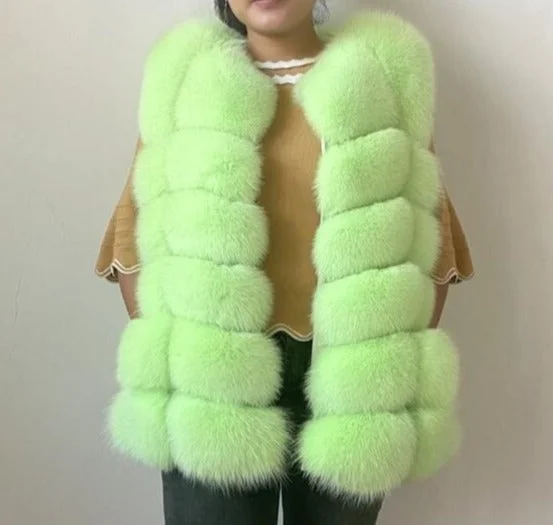 Real Fur Fox Waist Vests