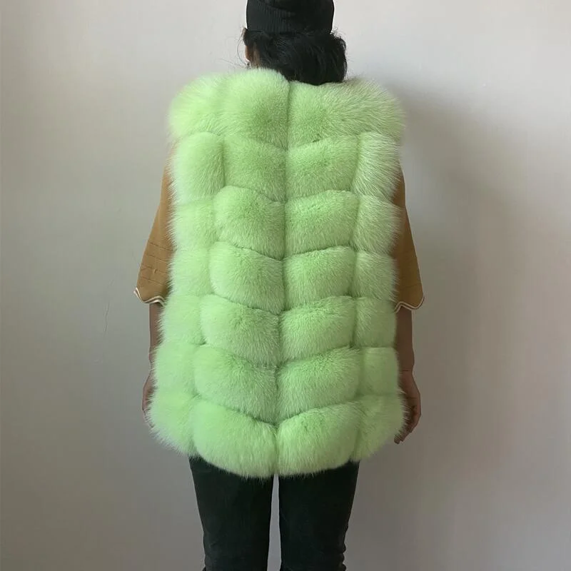 Real Fur Fox Waist Vests