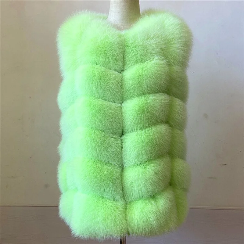 Real Fur Fox Waist Vests