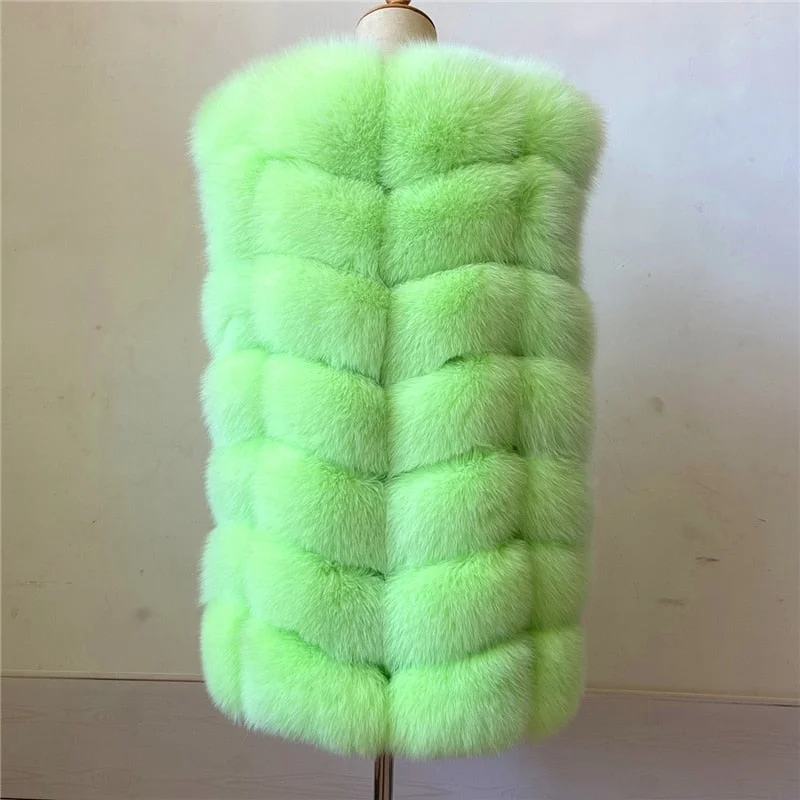 Real Fur Fox Waist Vests