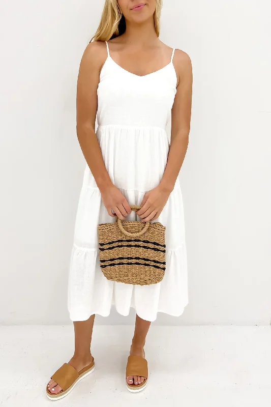 Bridey Midi Dress White