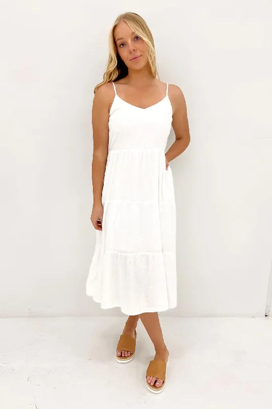 Bridey Midi Dress White