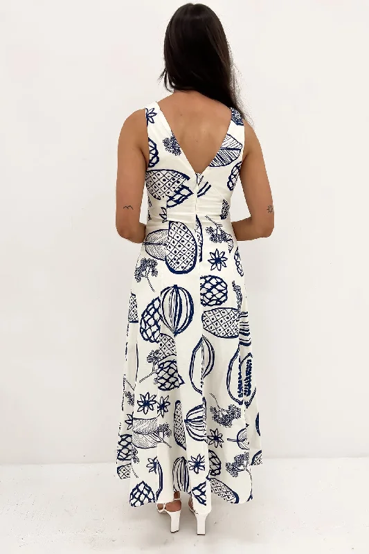 Eisley Maxi Dress Cream Navy