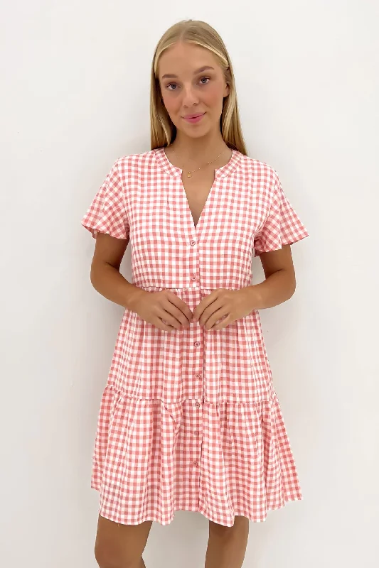 Elijah Mini Dress Pink Gingham