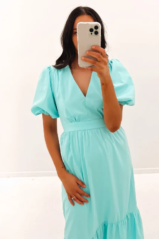 Isabel Midi Dress Aqua