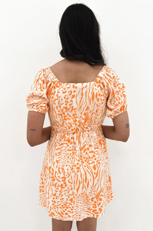 Jorja Mini Dress Orange Print