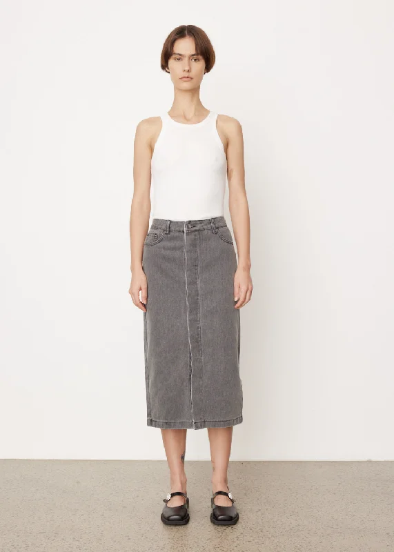 Lucid Denim Pencil Skirt