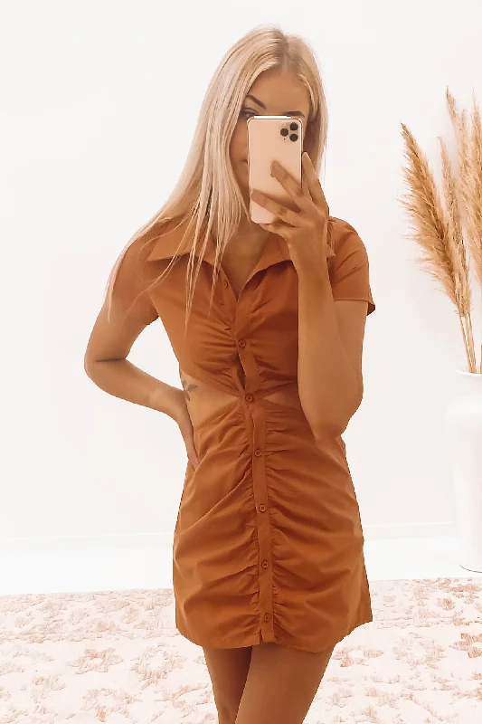 Monique Mini Dress Tan