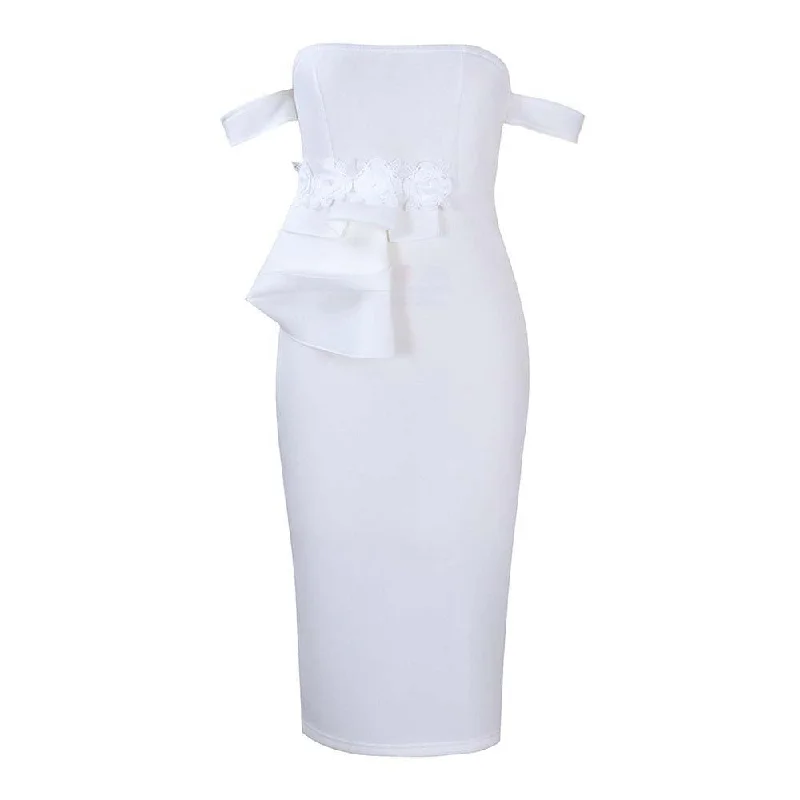 NiDELL D256 Banquet Dress . Summer New Elegant Sexy Bandeau One-Shoulder Ladies Cross-Border European and American Style Dress