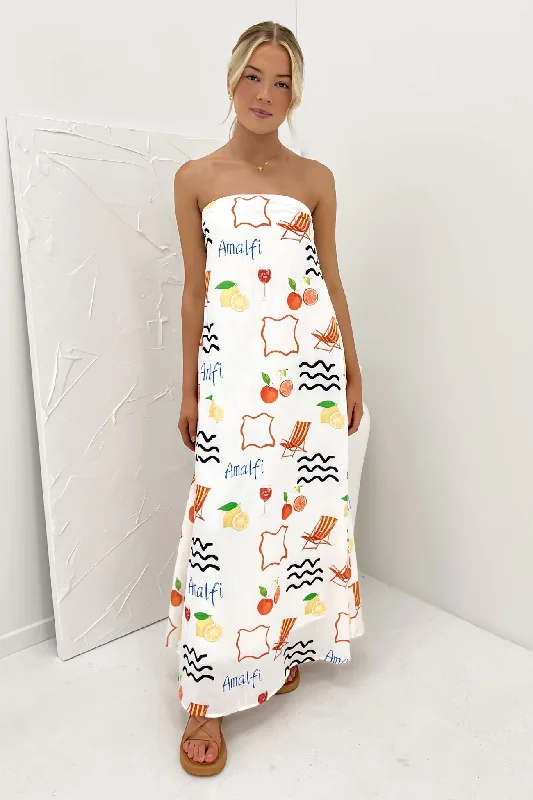 Sloane Maxi Dress Orange Amalfi