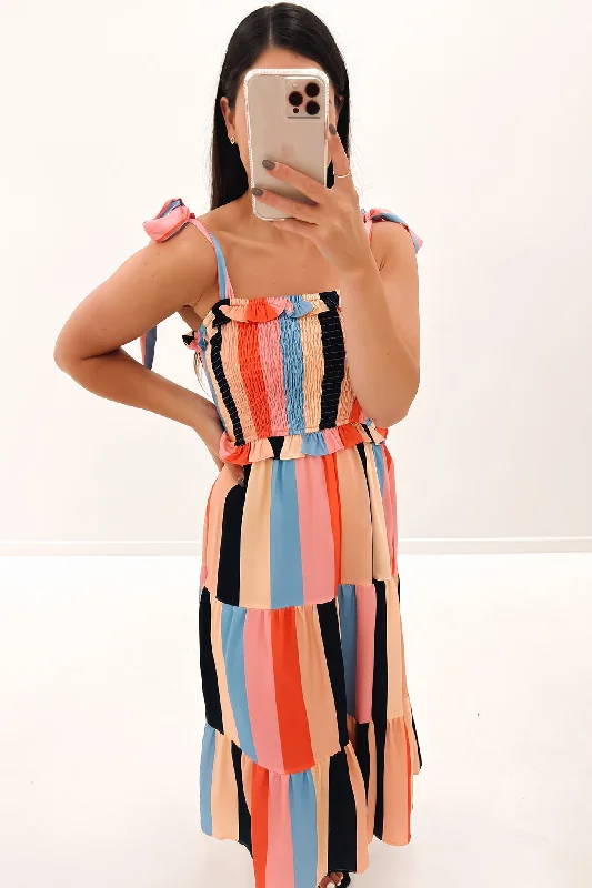 Sonny Midi Dress Licorice Stripe