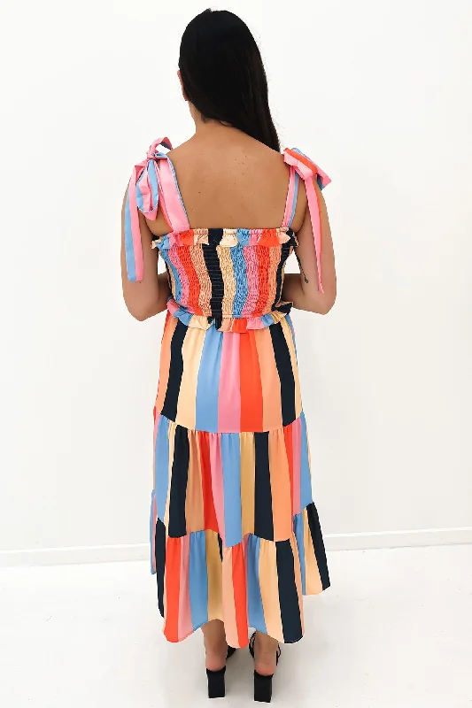 Sonny Midi Dress Licorice Stripe