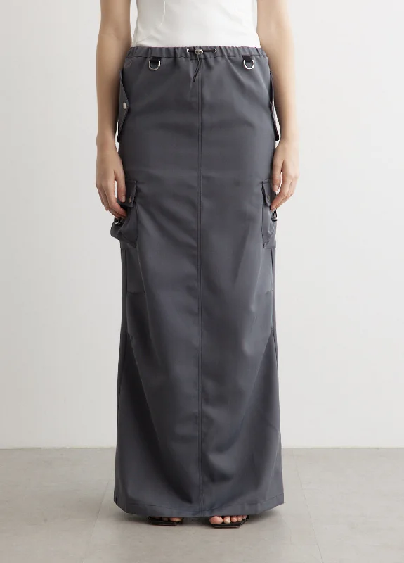 Tailored Cargo Maxi Skirt