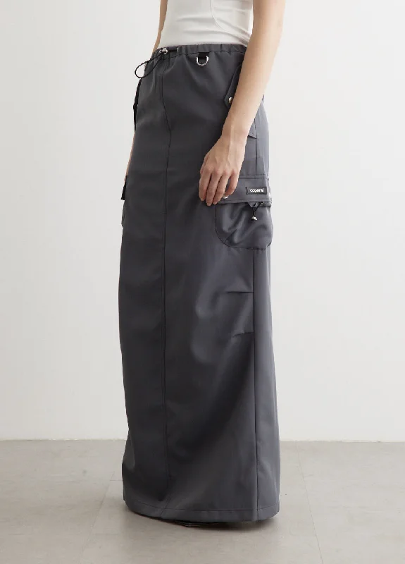 Tailored Cargo Maxi Skirt