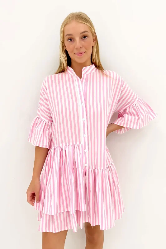 Talia Mini Dress Pink Stripe