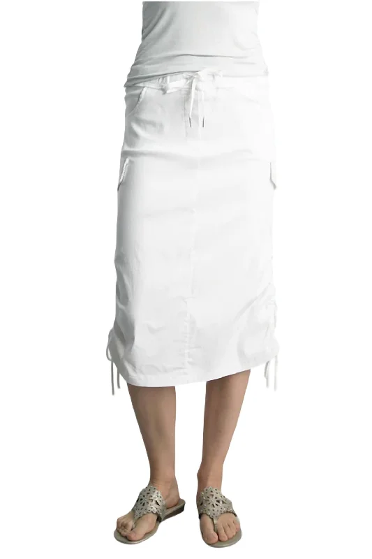 Women's Cargo Skirt In White