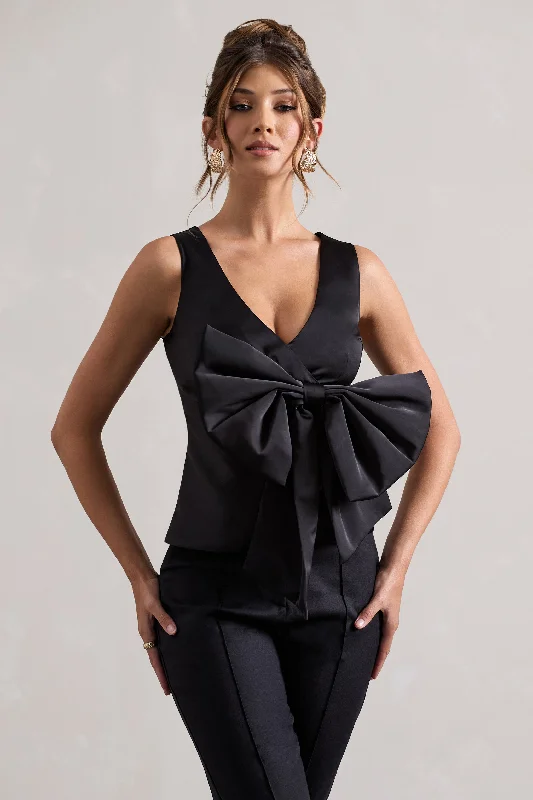 adoration-black-satin-plunge-neck-top-with-bow-cl134738002