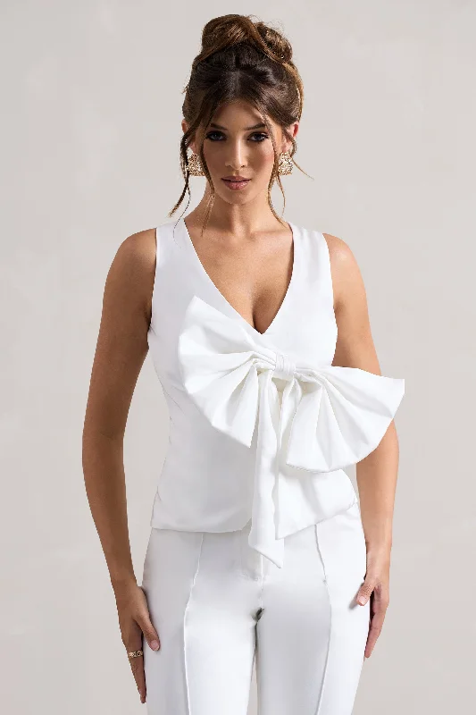 adoration-cream-satin-plunge-neck-top-with-bow-cl134738028