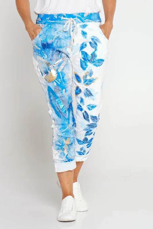 Alina Pants - Gold Leaf/Royal Tropical