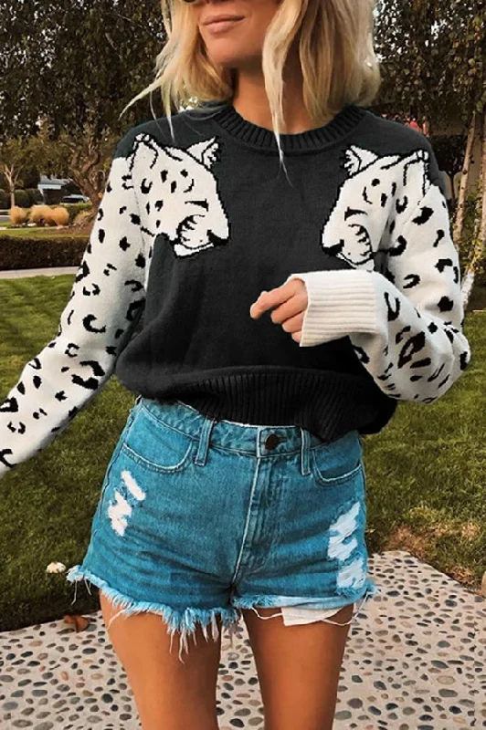 always-spot-leopard-print-crew-neck-long-sleeve-sweater