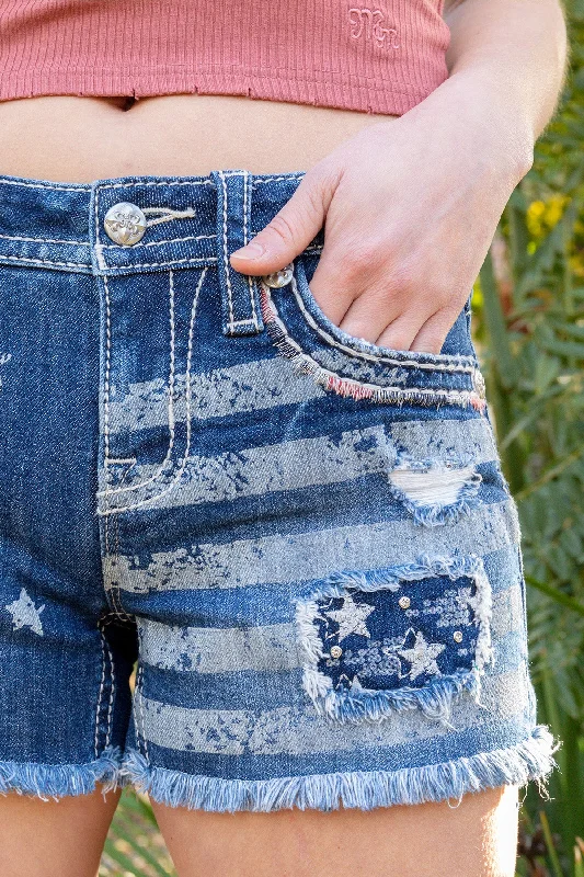 Americana Distress Denim Shorts