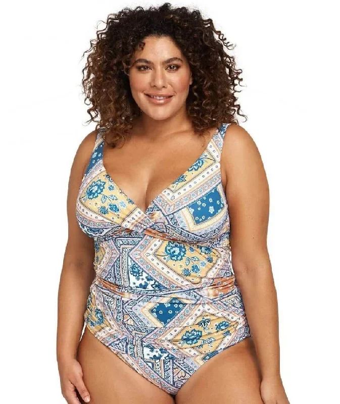 Artesands La Rambla Delacroix Cross Front D-G Cup Tankini Top - Sapphire