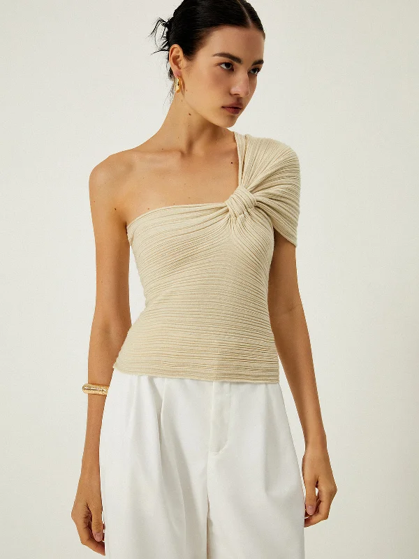 asymmetrical-one-shoulder-knotted-knit-top