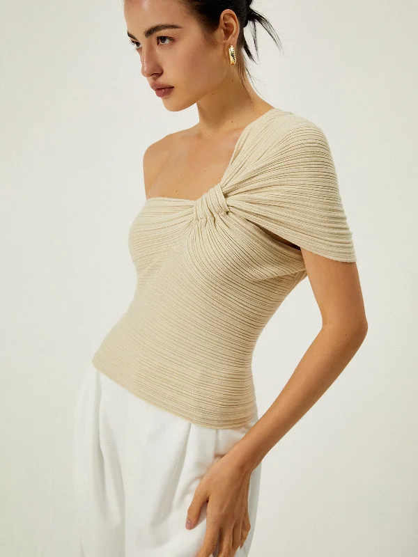 asymmetrical-one-shoulder-knotted-knit-top