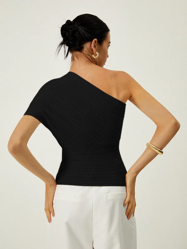 asymmetrical-one-shoulder-knotted-knit-top