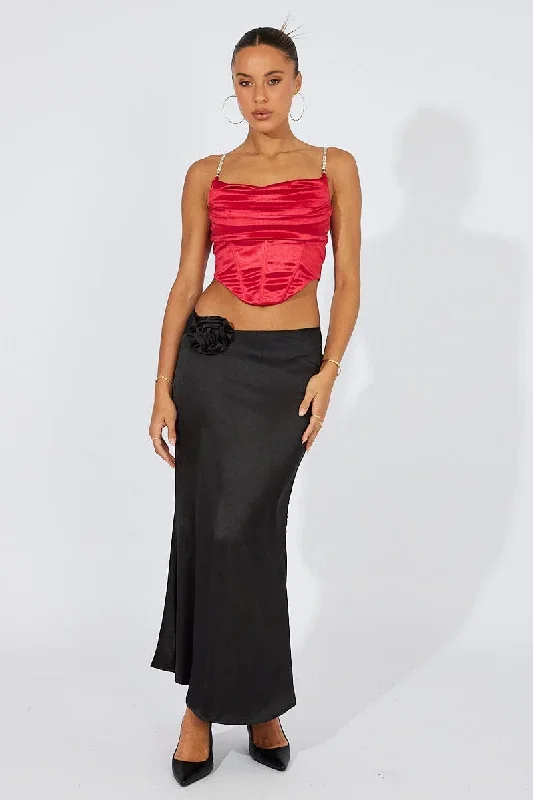 black-satin-rose-flower-brooch-maxi-skirt-sk1081a-35zb-1